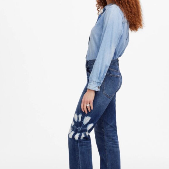 Madewell Dean Easy Straight in Shibori Denim - Picture 2 of 2